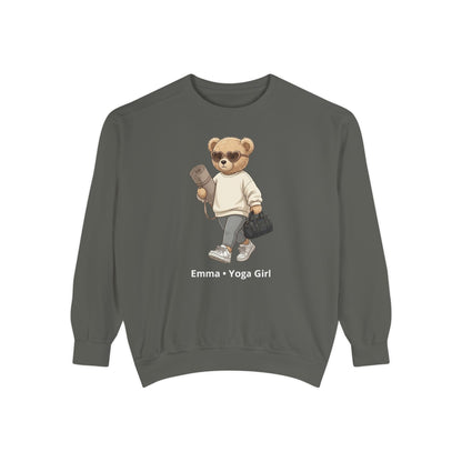 Personalized Yoga Bear Premium Sweatshirt – Custom Name Crewneck