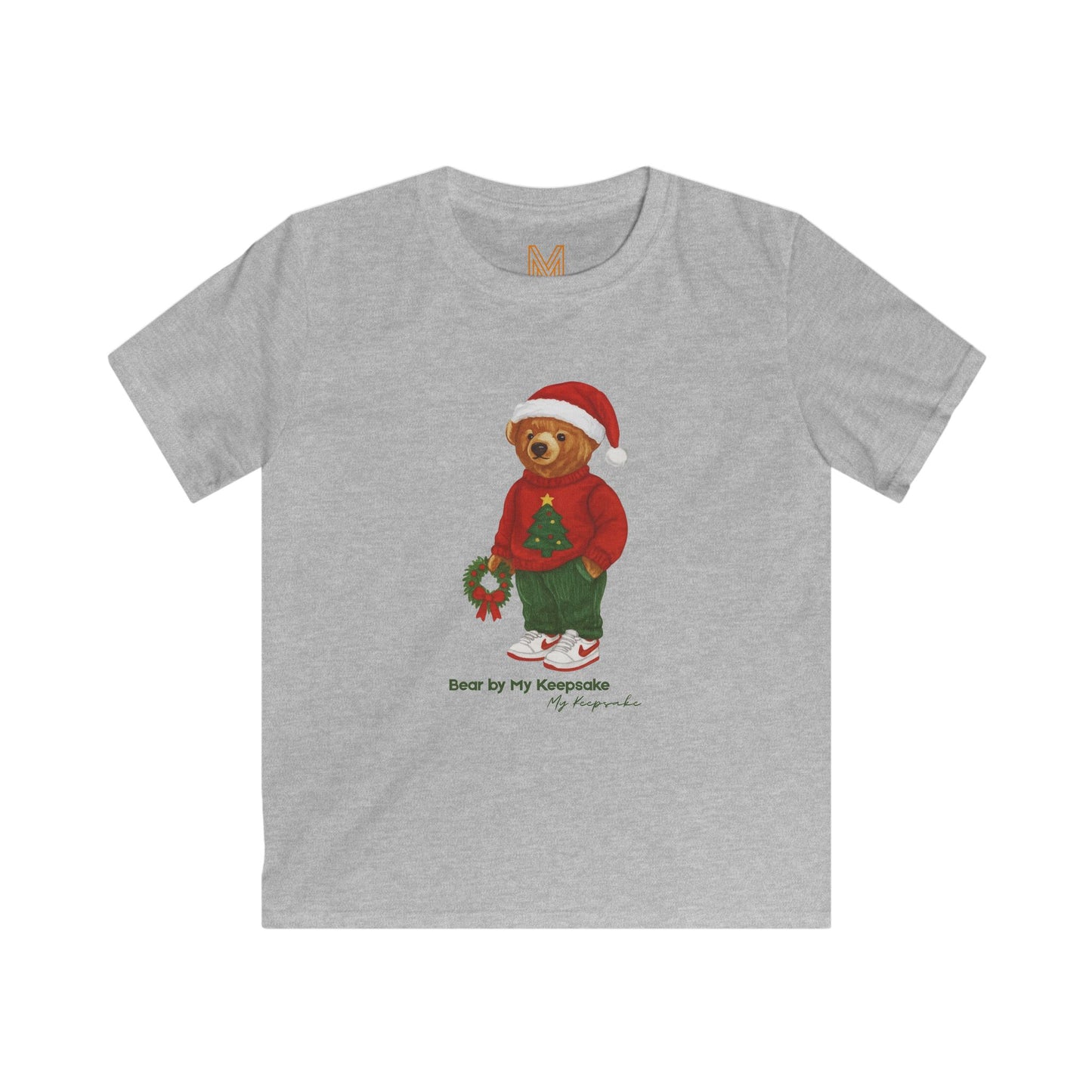 Cozy Christmas Bear Kids T-Shirt | Soft Holiday Tee for Boys & Girls