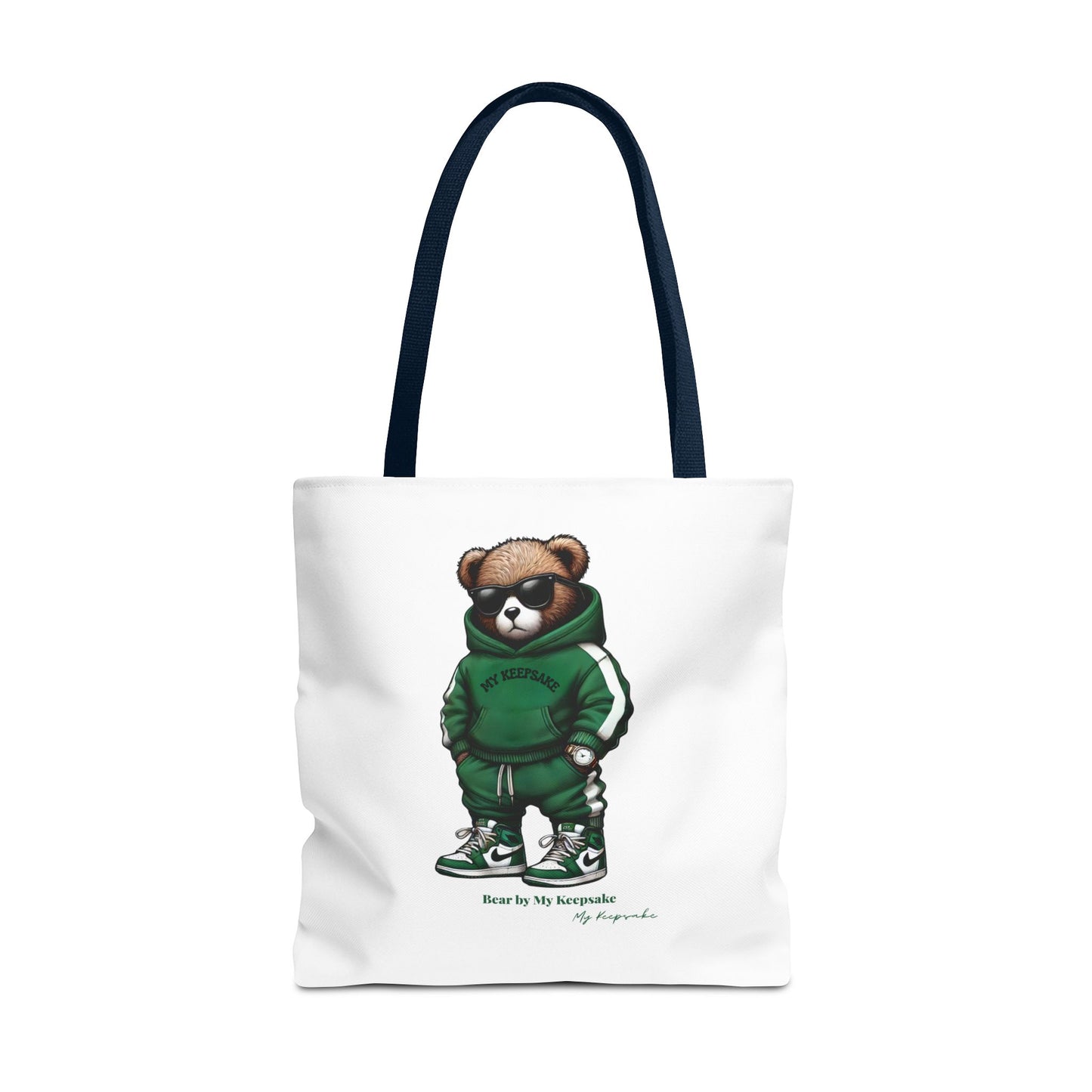 Tote Bag White  – Green Bear by My Keepsake