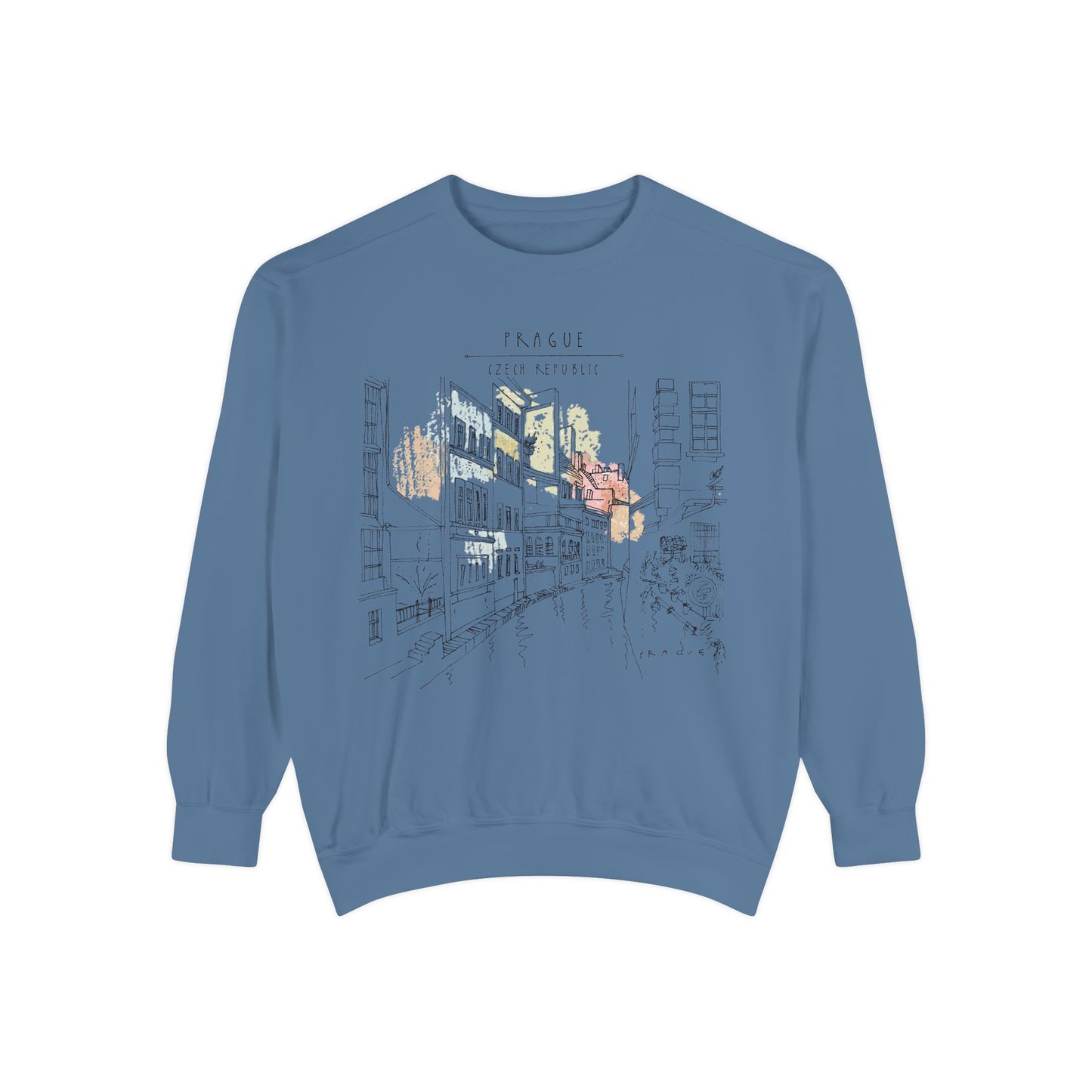 Prague Sketch Unisex Sweatshirt – Vintage City Illustration Crewneck