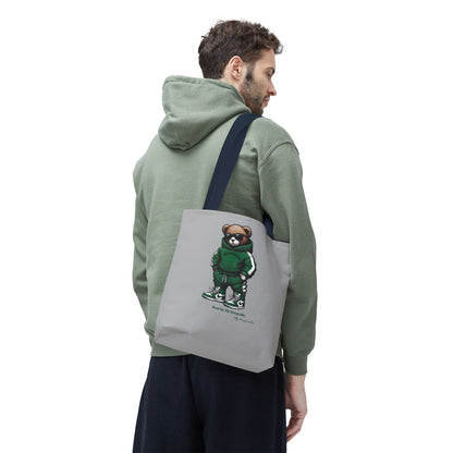 Tote Bag Light grey –  Green Bear by My Keepsake