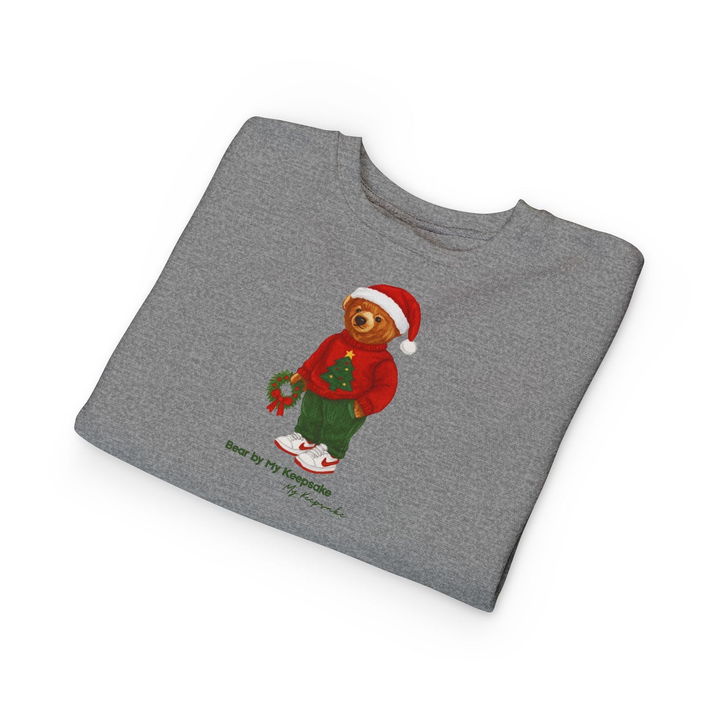 Cozy Christmas Bear Toddler Sweatshirt | Festive Holiday Gift for Kids, Santa Bear Design