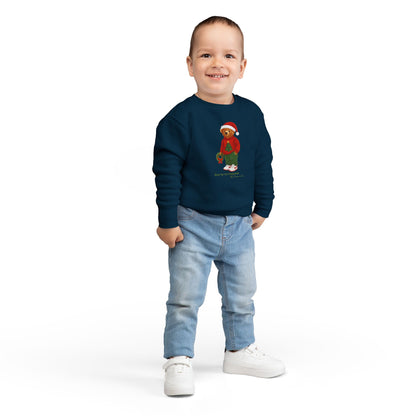 Cozy Christmas Bear Toddler Sweatshirt | Festive Holiday Gift for Kids, Santa Bear Design