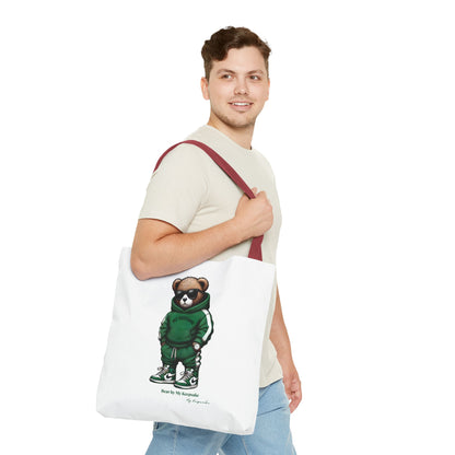 Tote Bag White  – Green Bear by My Keepsake