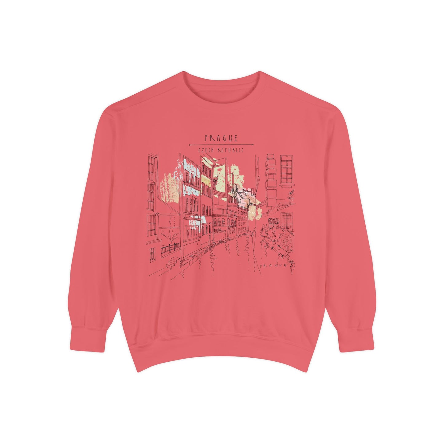 Prague Sketch Unisex Sweatshirt – Vintage City Illustration Crewneck
