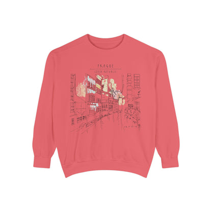 Prague Sketch Unisex Sweatshirt – Vintage City Illustration Crewneck