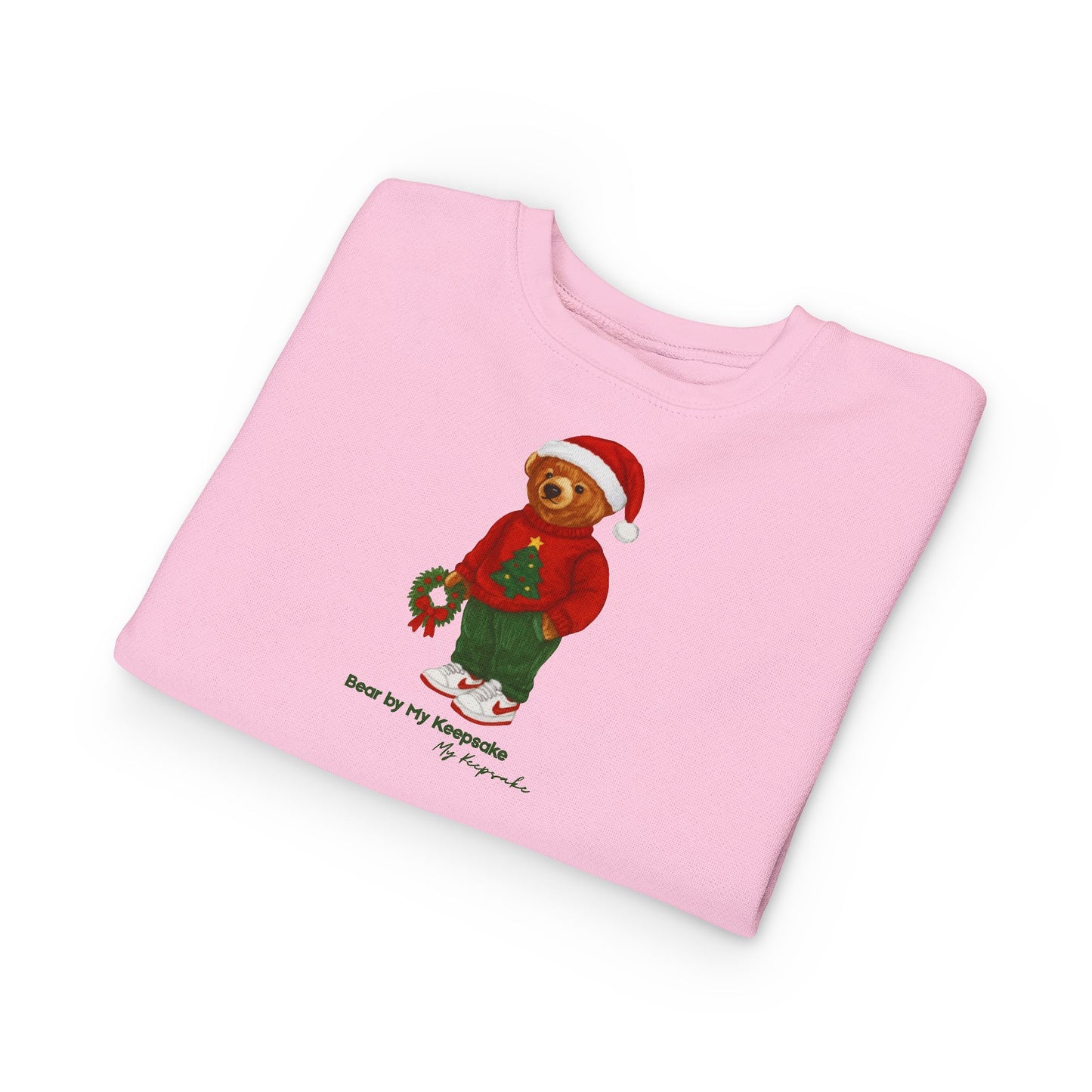 Cozy Christmas Bear Toddler Sweatshirt | Festive Holiday Gift for Kids, Santa Bear Design