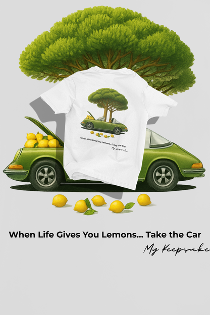 Lemon Tree Car T-Shirt – Vintage Green Graphic Garment-Dyed Tee
