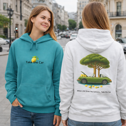 Vintage Car Lemon Tree Graphic Hoodie