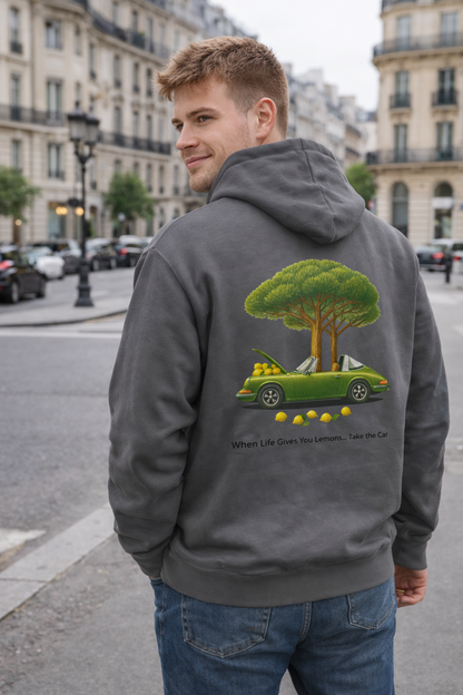 Vintage Car Lemon Tree Graphic Hoodie