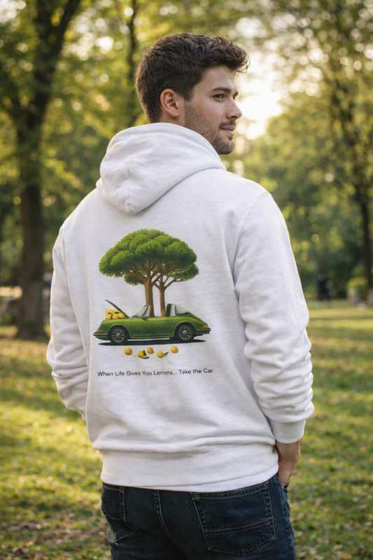 Vintage Car Lemon Tree Graphic Hoodie