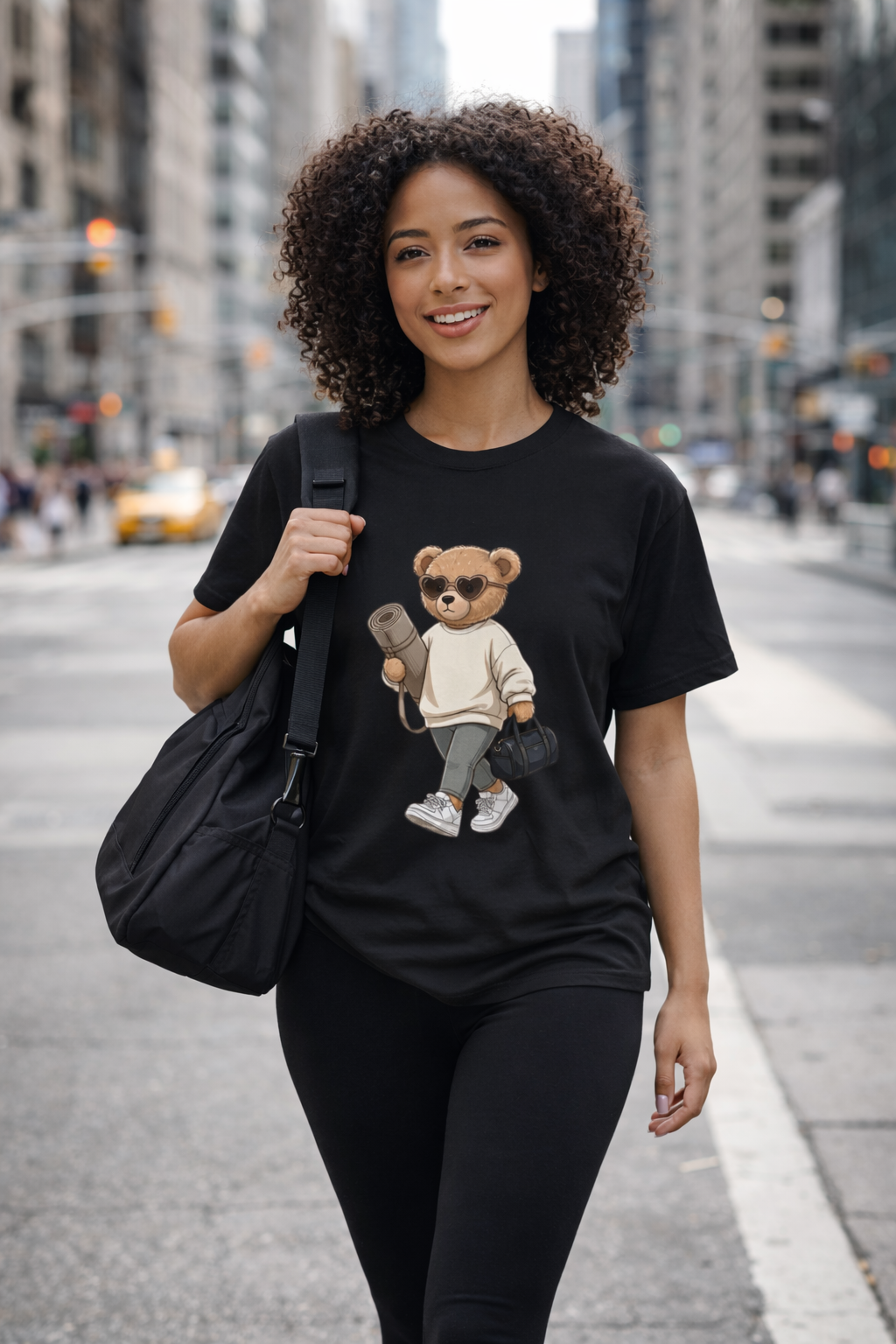 Cute Teddy Bear Street Style T-Shirt – Casual Gym & Lifestyle Tee