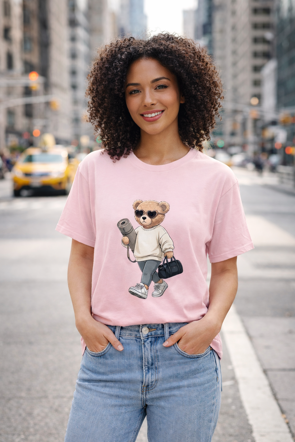 Cute Teddy Bear Street Style T-Shirt – Casual Gym & Lifestyle Tee
