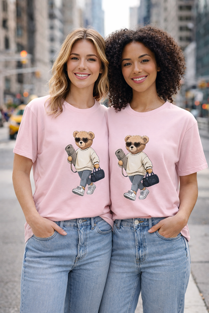 Cute Teddy Bear Street Style T-Shirt – Casual Gym & Lifestyle Tee