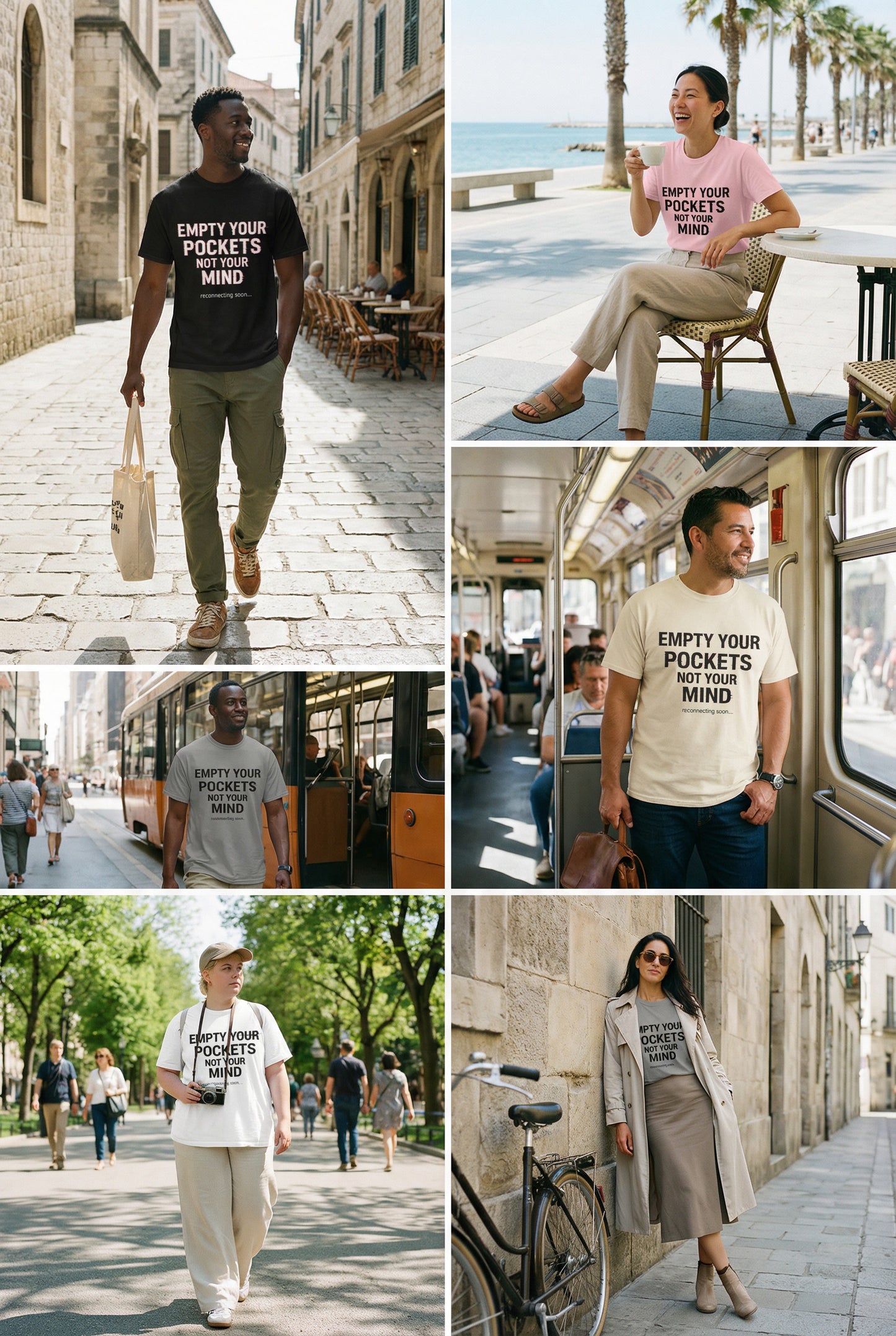 Empty Your Pockets, Not Your Mind — Unisex Graphic Tee Premium