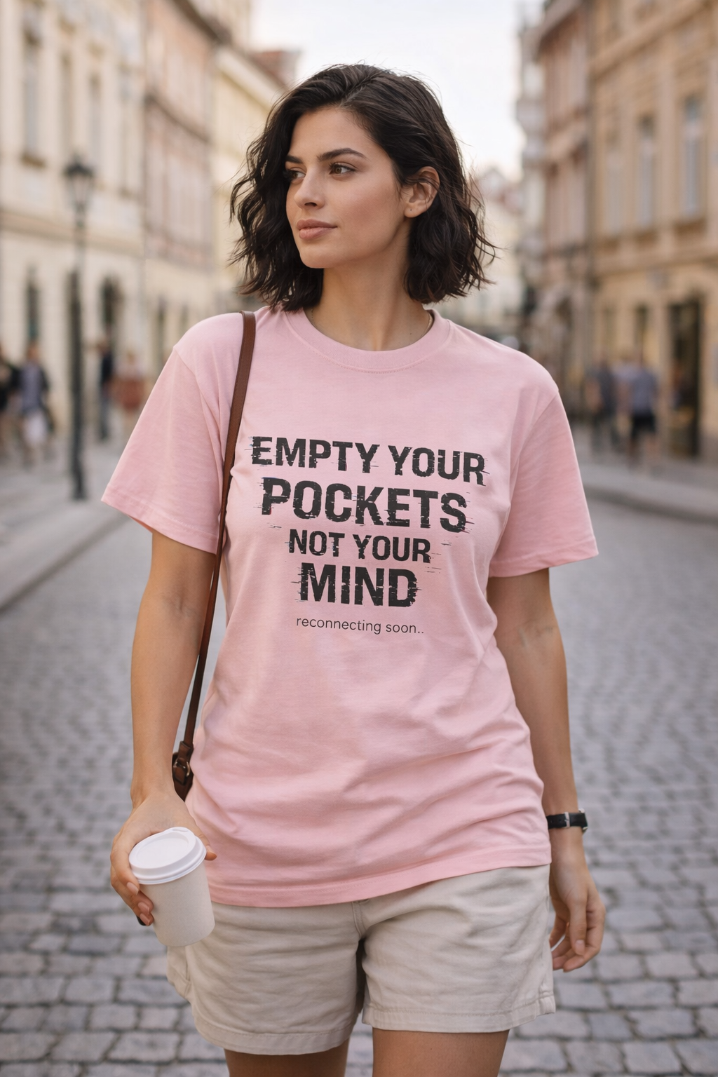 Empty Your Pockets, Not Your Mind — Unisex Graphic Tee Premium