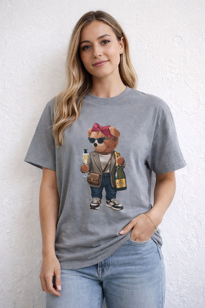 Champagne Teddy Bear T-Shirt – Cute Stylish Graphic Tee