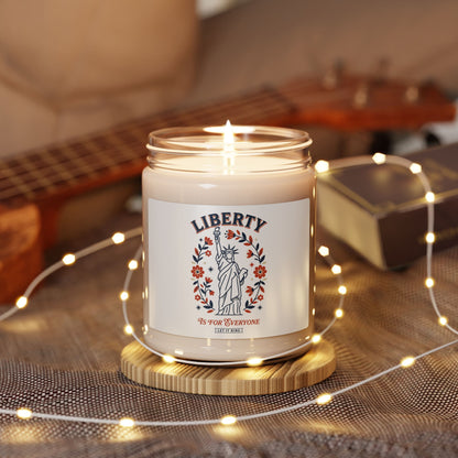 Liberty Statue Floral Candle, Soy Candle | Patriotic Equal Rights
