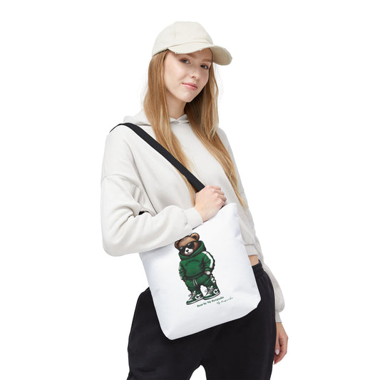 Tote Bag White  – Green Bear by My Keepsake
