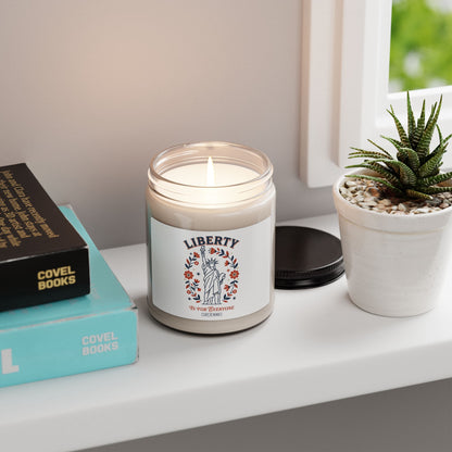 Liberty Statue Floral Candle, Soy Candle | Patriotic Equal Rights