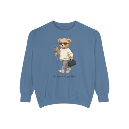 Personalized Yoga Bear Premium Sweatshirt – Custom Name Crewneck