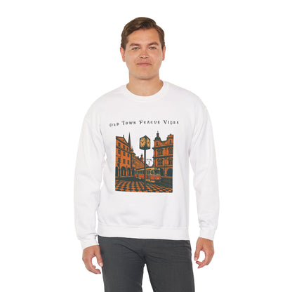 Prague Old Town Sweatshirt  Vintage Czech Republic Crewneck  Travel Souvenir Gift