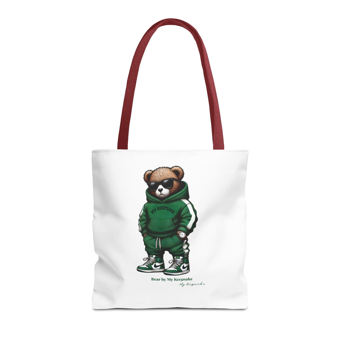 Tote Bag White  – Green Bear by My Keepsake