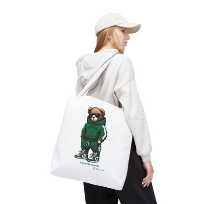 Tote Bag White  – Green Bear by My Keepsake