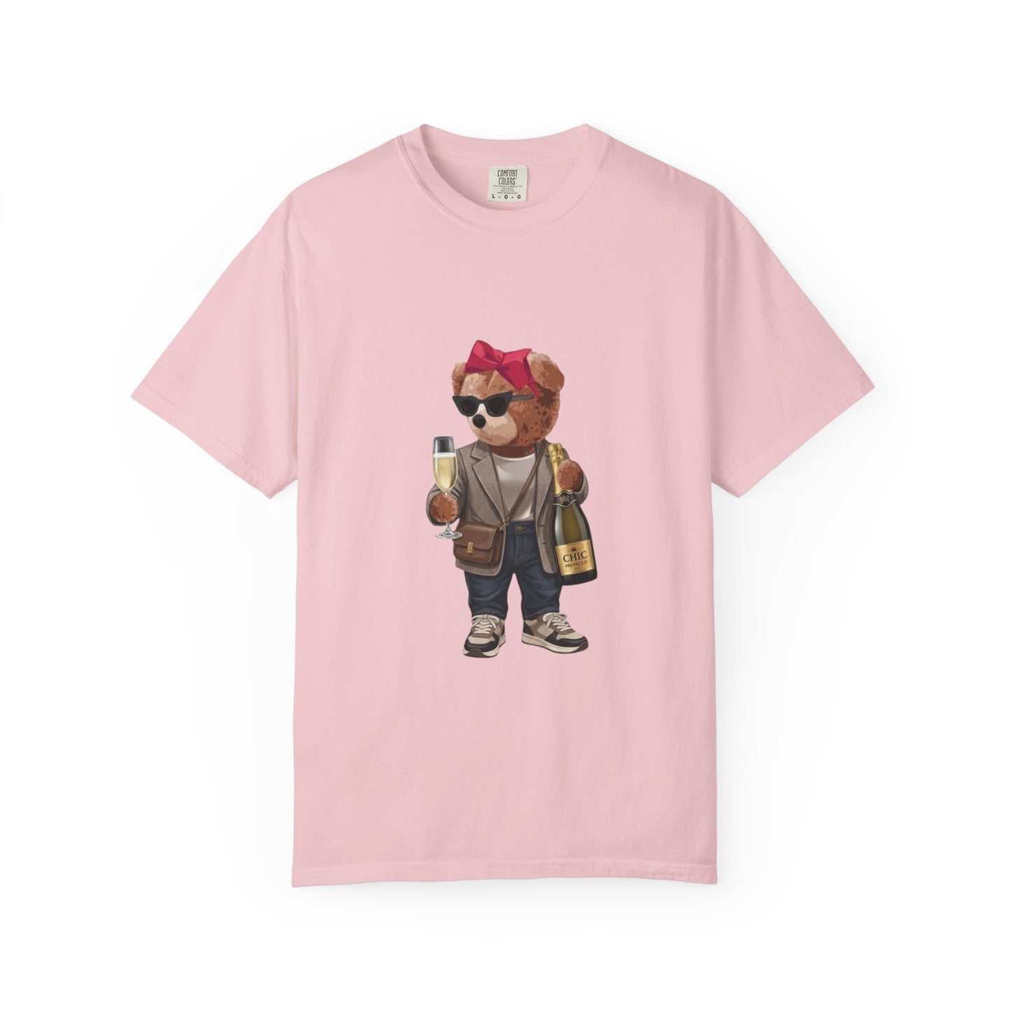 Champagne Teddy Bear T-Shirt – Cute Stylish Graphic Tee