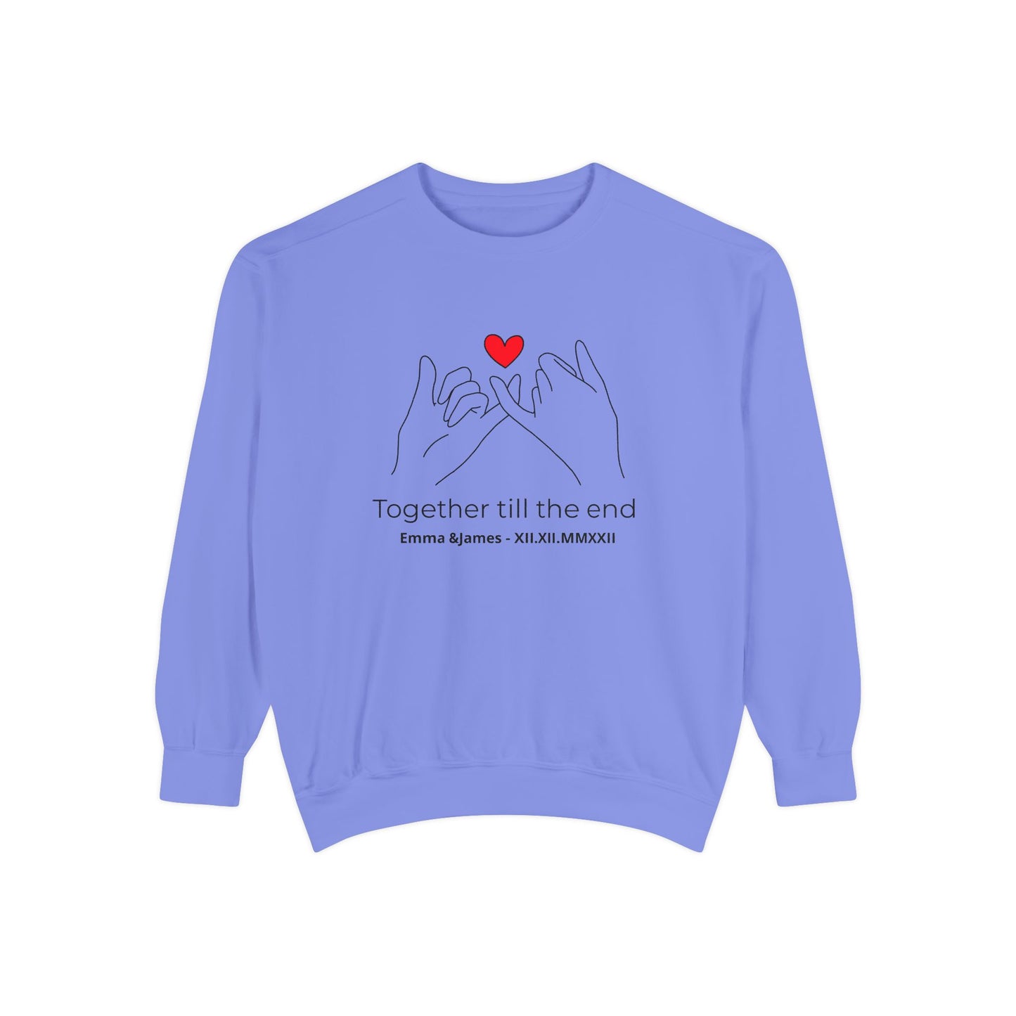 Together Till the End Sweatshirt – Personalized Couple Heart Pinky Promise Crewneck
