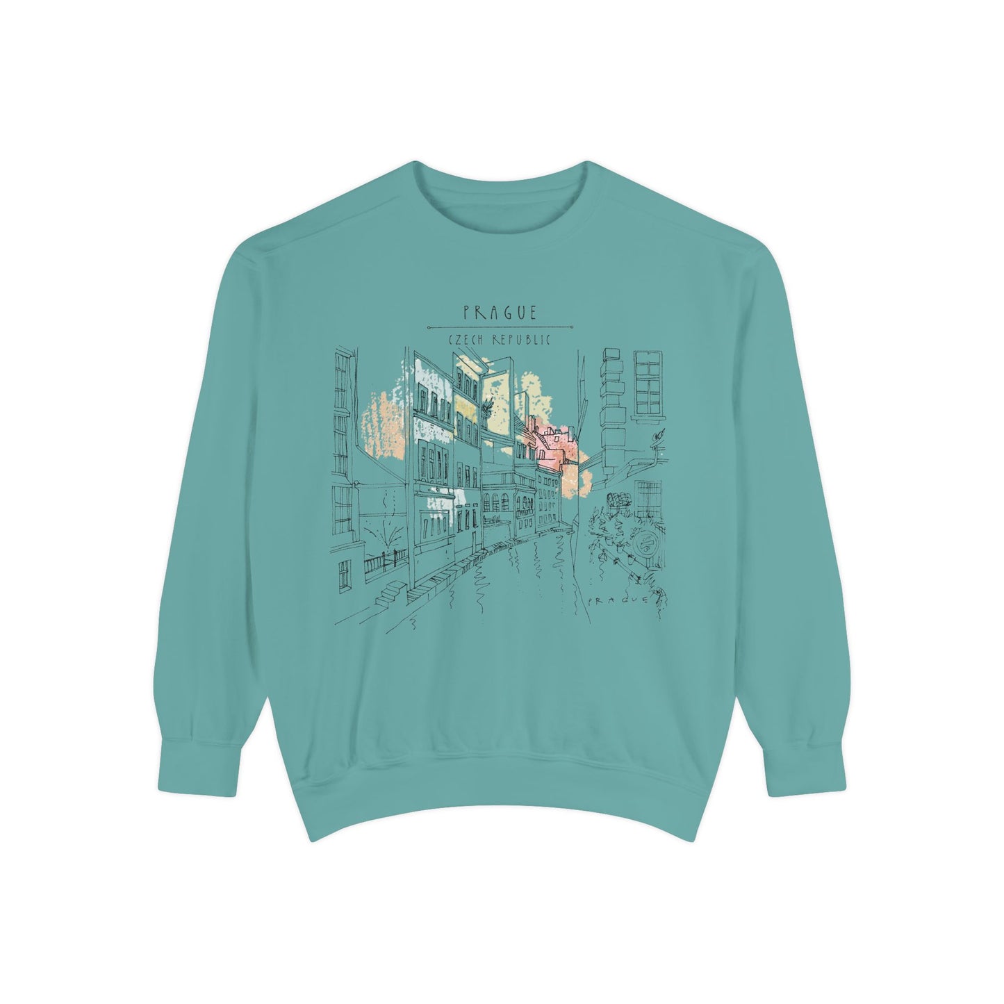 Prague Sketch Unisex Sweatshirt – Vintage City Illustration Crewneck