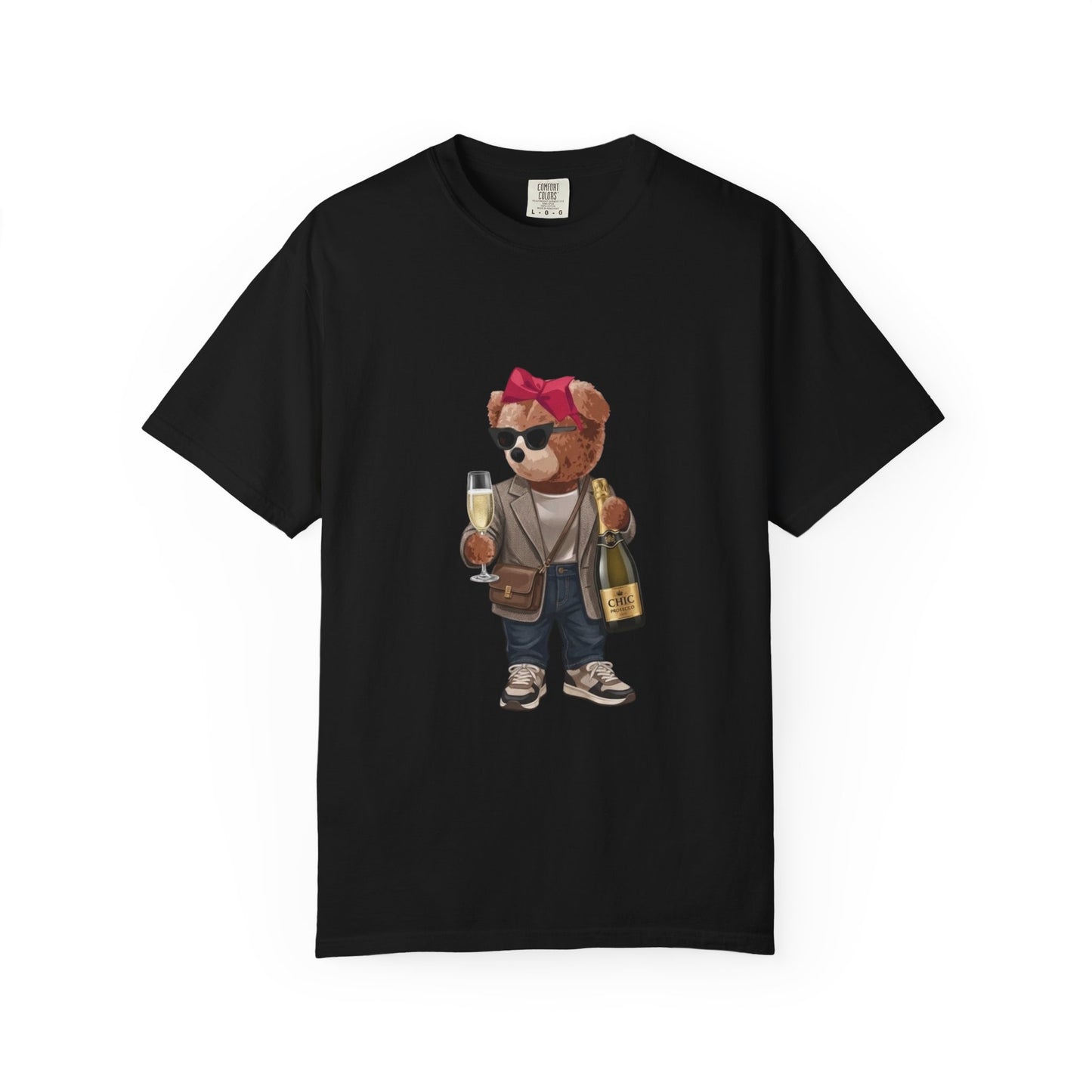 Champagne Teddy Bear T-Shirt – Cute Stylish Graphic Tee