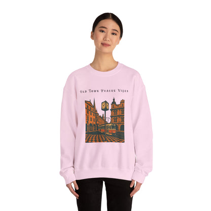 Prague Old Town Sweatshirt  Vintage Czech Republic Crewneck  Travel Souvenir Gift