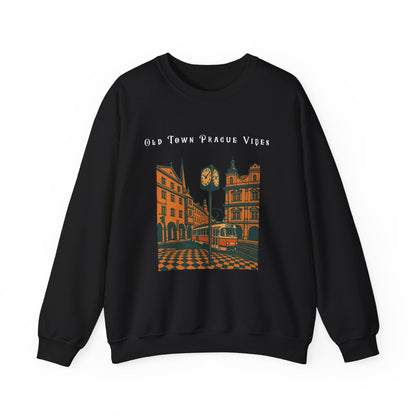 Prague Old Town Sweatshirt  Vintage Czech Republic Crewneck  Travel Souvenir Gift