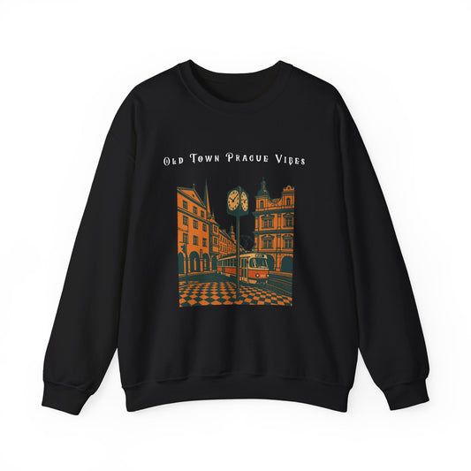 Prague Old Town Sweatshirt  Vintage Czech Republic Crewneck  Travel Souvenir Gift
