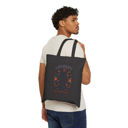 Liberty Statue Floral Tote, Patriotic Rights Americana Tote