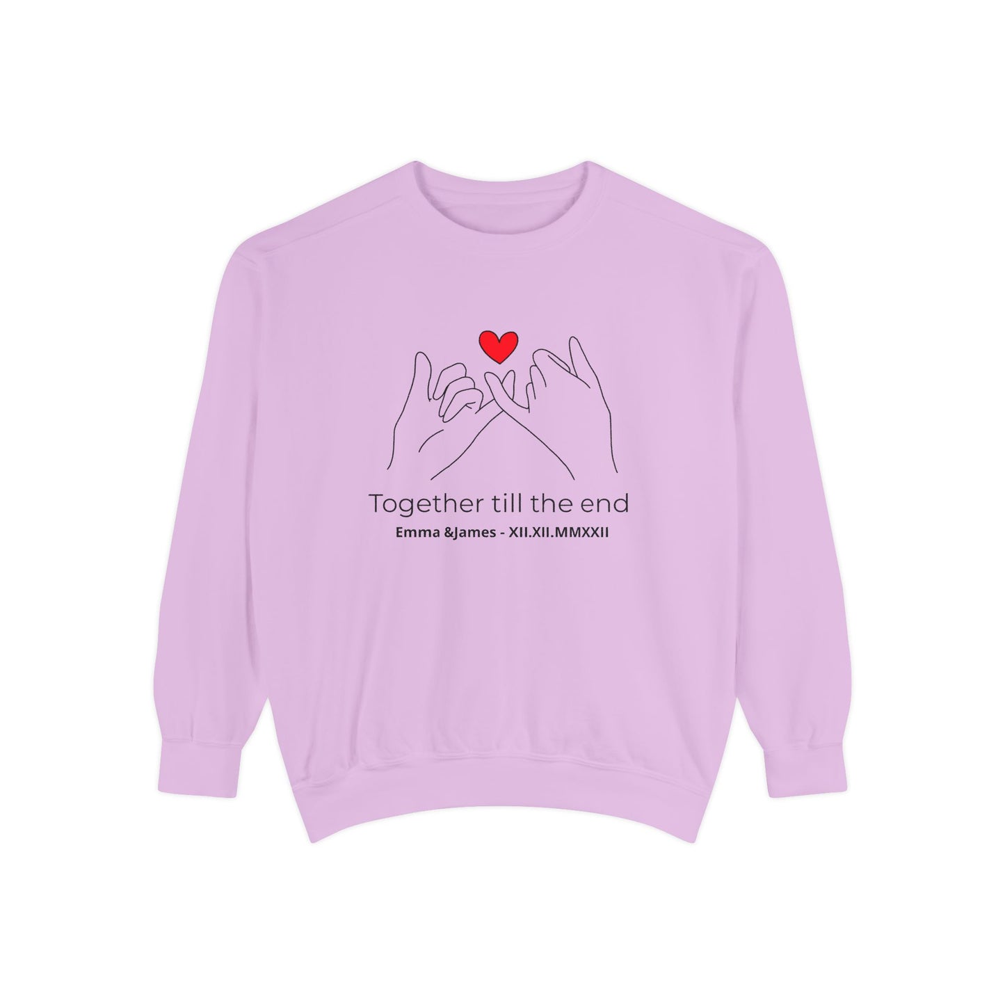 Together Till the End Sweatshirt – Personalized Couple Heart Pinky Promise Crewneck