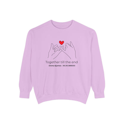 Together Till the End Sweatshirt – Personalized Couple Heart Pinky Promise Crewneck