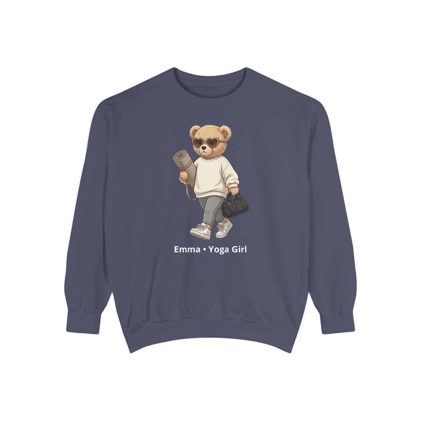 Personalized Yoga Bear Premium Sweatshirt – Custom Name Crewneck