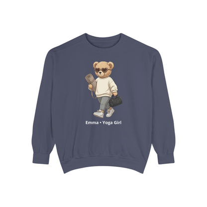 Personalized Yoga Bear Premium Sweatshirt – Custom Name Crewneck