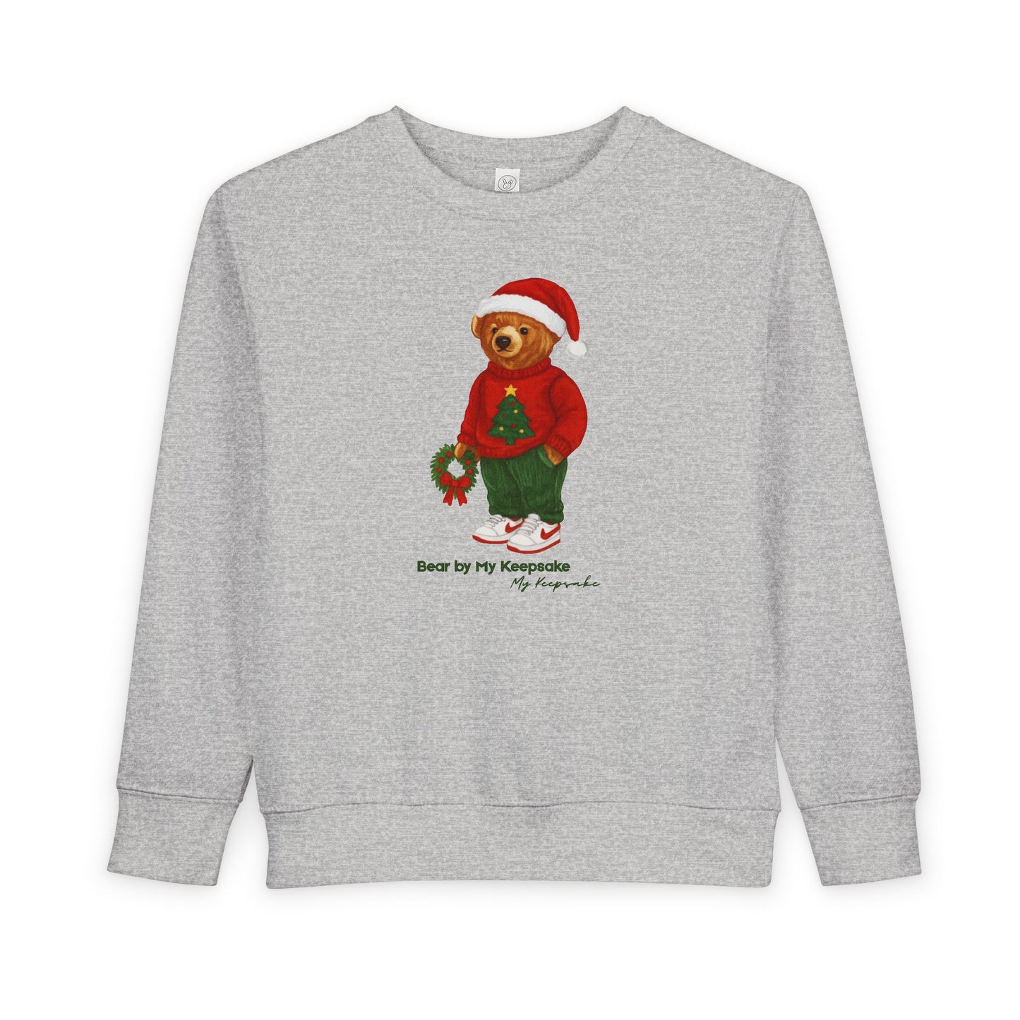 Cozy Christmas Bear Toddler Sweatshirt | Festive Holiday Gift for Kids, Santa Bear Design