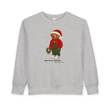 Cozy Christmas Bear Toddler Sweatshirt | Festive Holiday Gift for Kids, Santa Bear Design