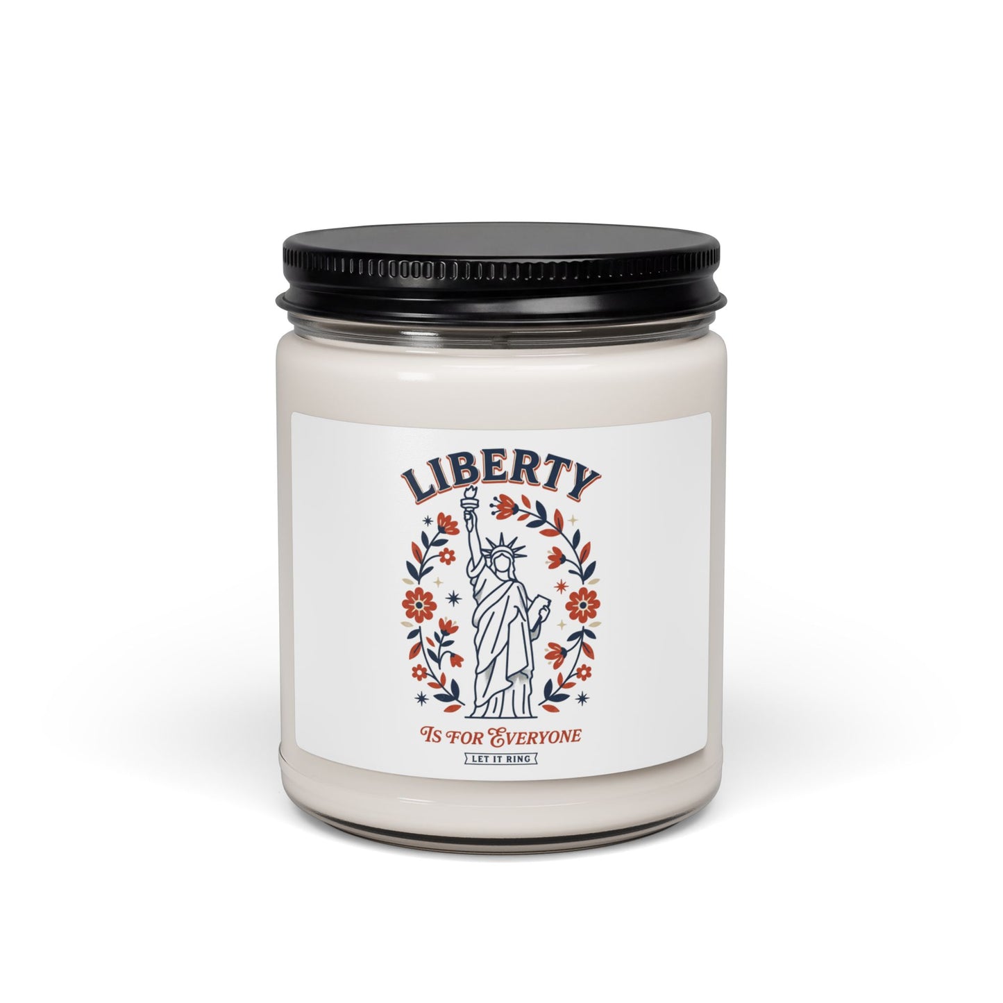 Liberty Statue Floral Candle, Soy Candle | Patriotic Equal Rights