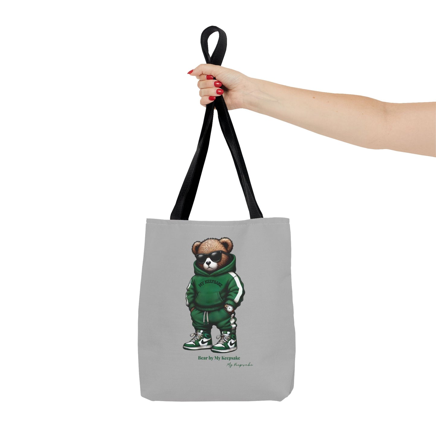 Tote Bag Light grey –  Green Bear by My Keepsake