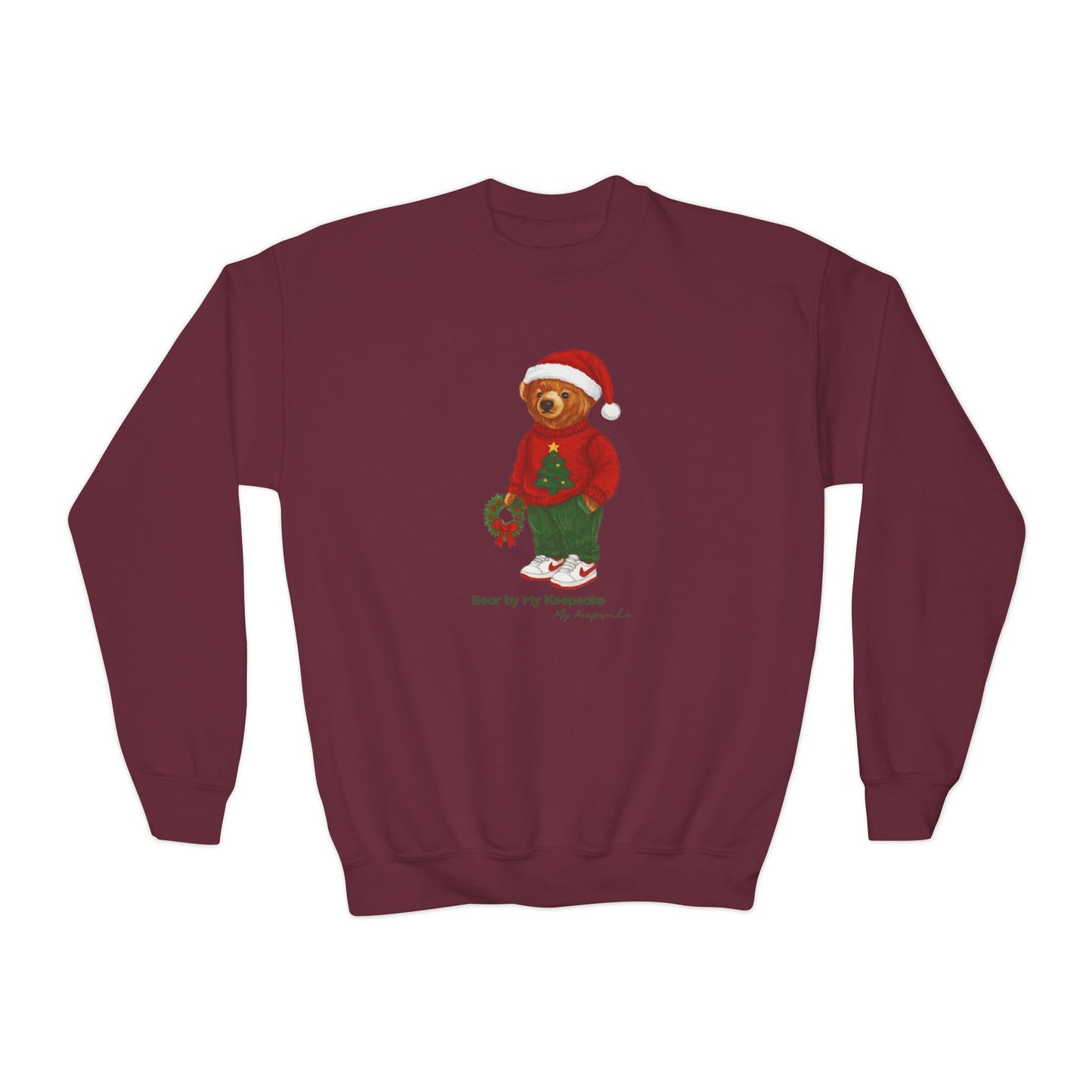 Bear by My Side Christmas Sweatshirt | Festive Youth Crewneck for Kids