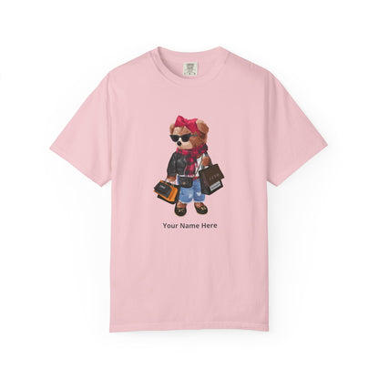 Fashion Shopper Bear T-Shirt – Personalized Name Cute Tee