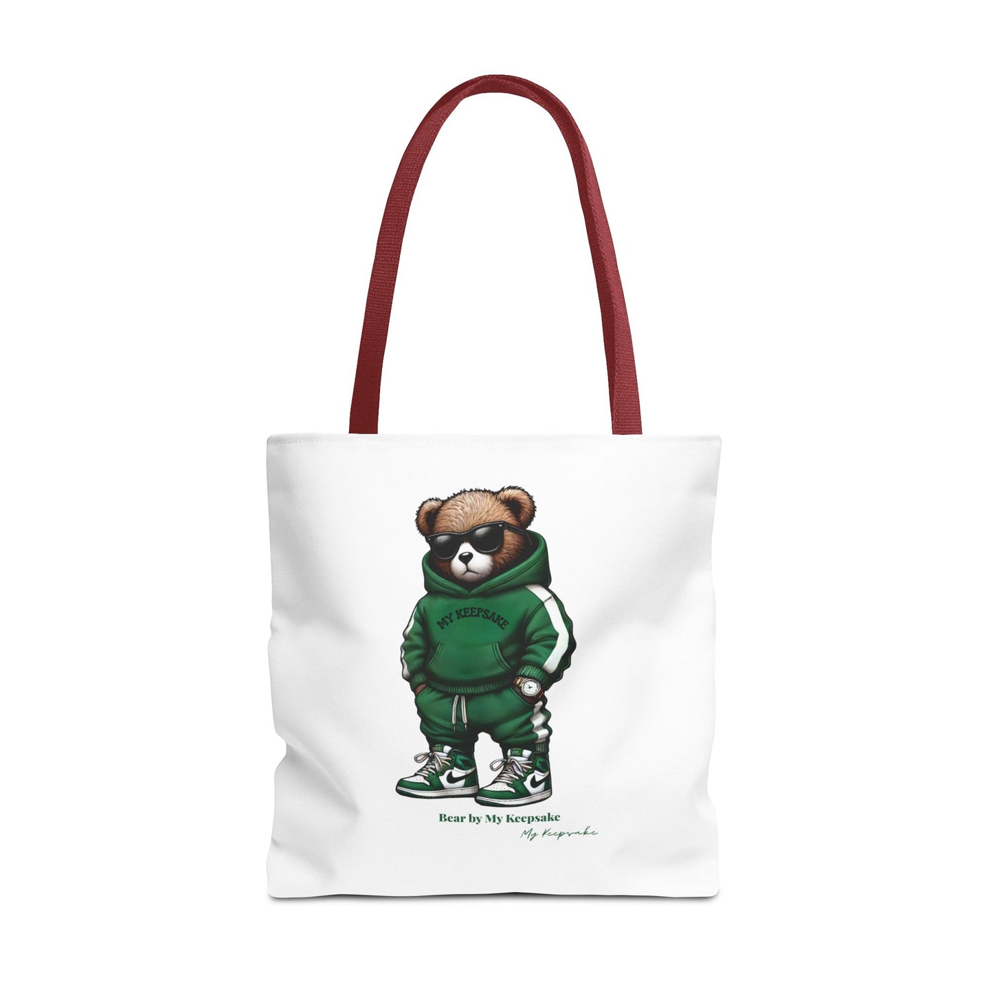 Tote Bag White  – Green Bear by My Keepsake