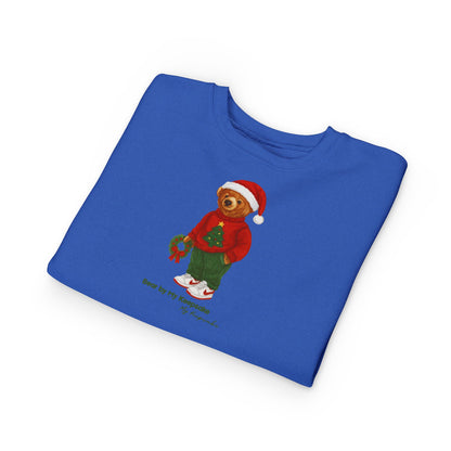 Cozy Christmas Bear Toddler Sweatshirt | Festive Holiday Gift for Kids, Santa Bear Design