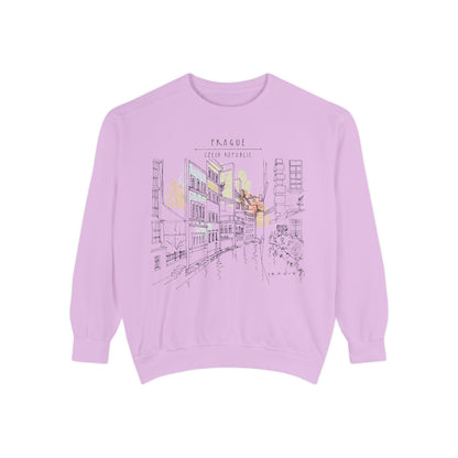 Prague Sketch Unisex Sweatshirt – Vintage City Illustration Crewneck