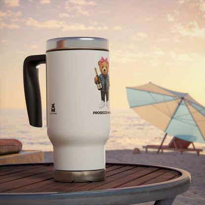 Prosecco Mood Bear Stainless Steel Travel Mug — 14oz